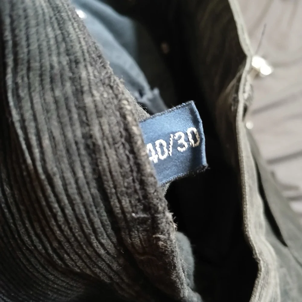 Polo Ralph Lauren Corduroy Pants Mens 40x30 Black Authentic Dungarees‎ Straight